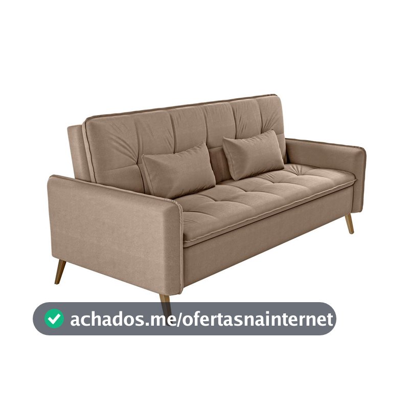Sofá cama Donna em Veludo com Pés Palito Matrix