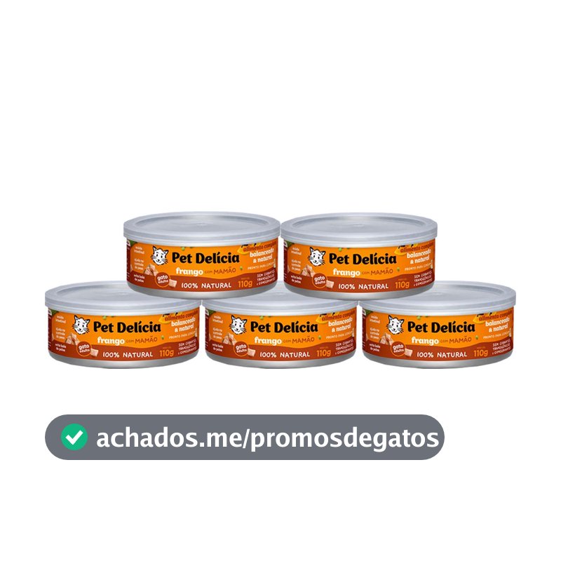 Ração Úmida Pet Delícia Gatos Frango com Mamão 110g