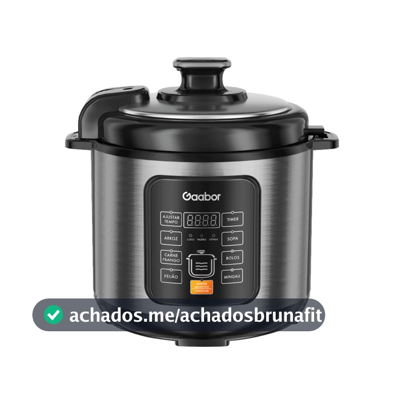 Panela Pressão Elétrica Gaabor 6L | Inox | 1000W | 8 Funções | Multifuncional | Digital