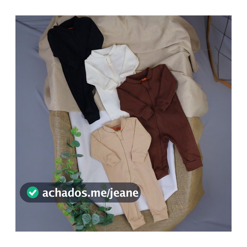 Macacão de Bebe Minimalista com Ziper Baby Greg - (0 a 9 meses) Lançamento