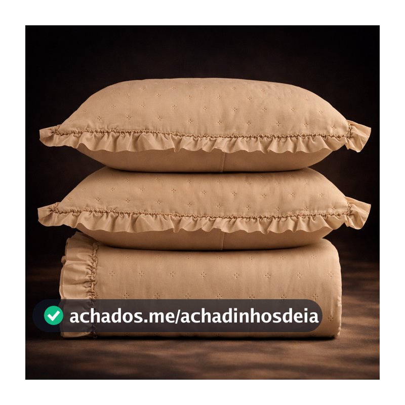 Kit Colcha Cobre Leito com Porta Travesseiro Bella Babado - Vários Tamanhos e Cores