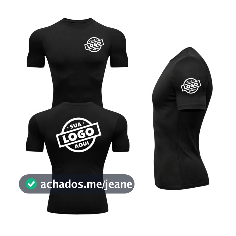 Camisa Personalizada Dryfit de Compressao Masculina Manga Curta Academia Fitness Jiujitsu Rashguard