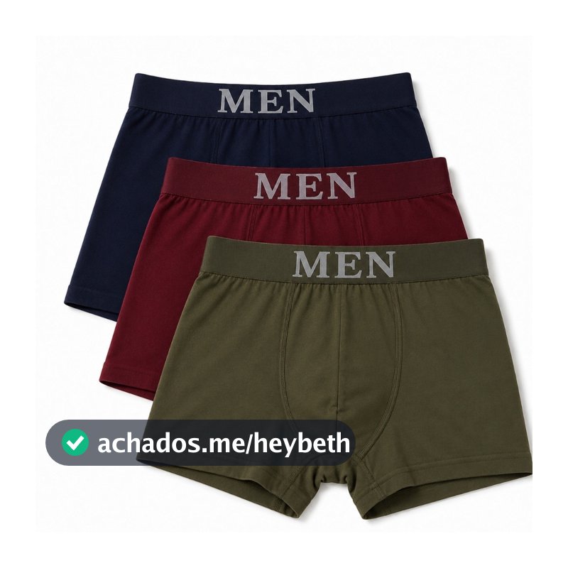 Kit 3 Cuecas Boxer masculinas, cuecas boxer com toque macio, cueca confortável, kit com 3 cuecas.