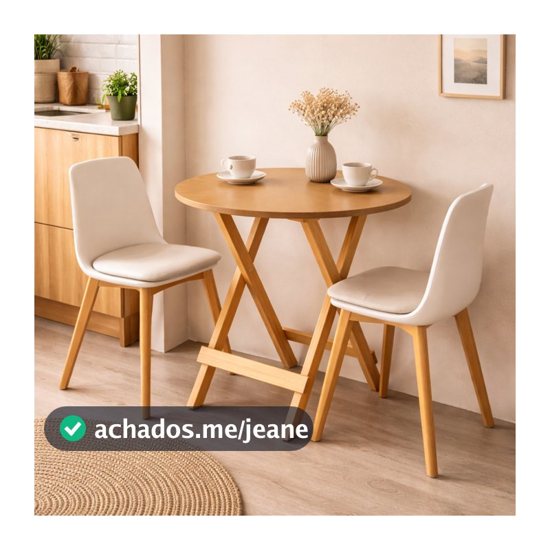 Mesa Redonda MDF Compacta – Perfeita para Kitnet e Espaços Pequenos