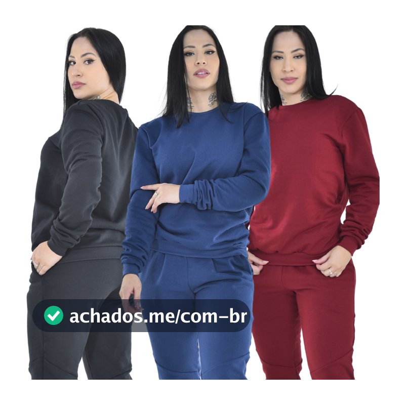 Blusa Moletom Feminina de Frio Flanelado Blusão Casaco Peluciado com Bolso Cangurú