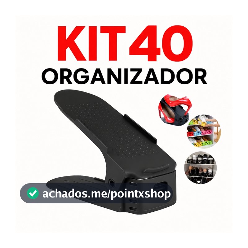 40 Organizadores De Sapato E Tênis - Preto Com Regulagem Envio Imediato!