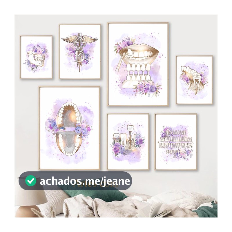 Quadro decorativo consultório dentista Quadro decorativo anatomia oral Quadro decorativo Dentes anatomia arte floral saúde oral decoração consultório Quadros decorativos Dentes anatomia arte floral saúde oral