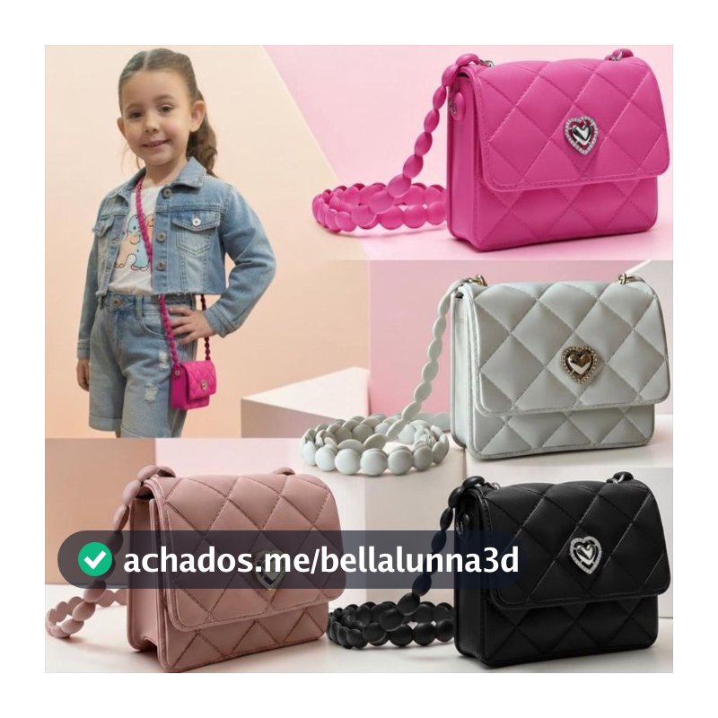 Bolsa Infantil Feminina Menina Coração Fofa Pequena Tiracolo Moda Passeio Presente