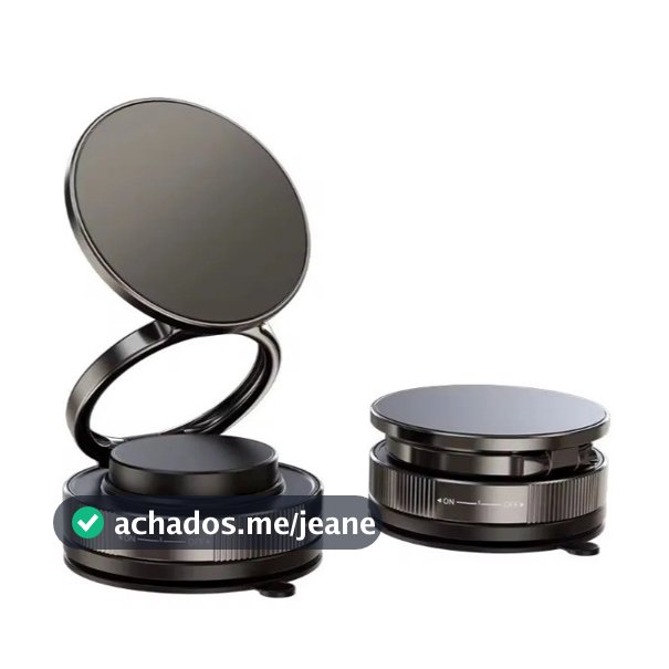 Suporte Magnético Para Celular Fixação Com Ventosa Giratório 360 Graus Dobrável Veicular Automotivo