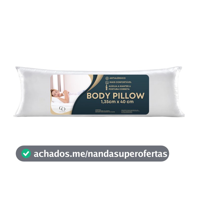 Travesseiro De Corpo Antialérgico Gigante Com Zíper 1,35m x 40cm 300 Fios Fibra Siliconada Xuxão