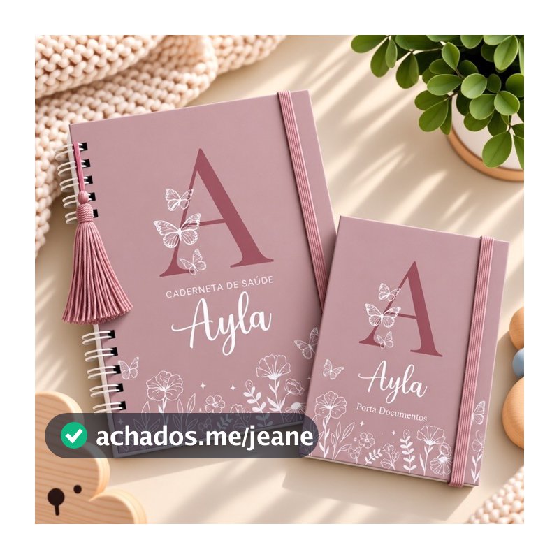 Caderneta de Saúde Personalizada + Porta Documentos | Kit Maternidade