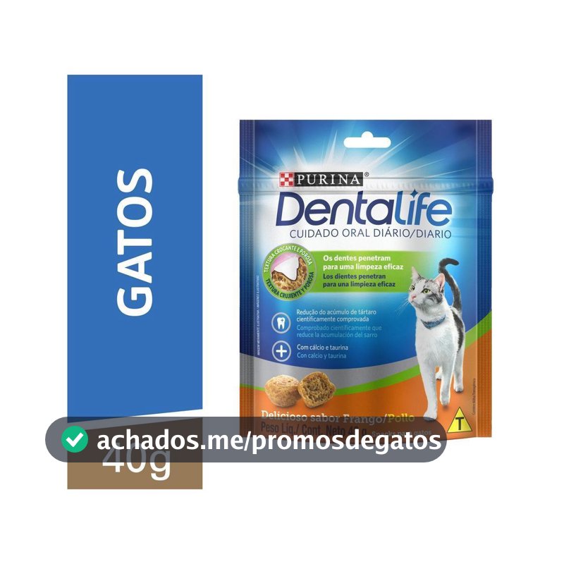 Petisco Gatos Adultos Frango 40g Dentalife