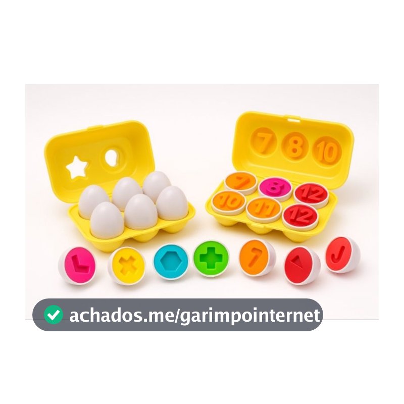 Brinquedo educativo de cores e formas encaixa ovos 7 Peças Com caixinha infantil bebê crianças GEOMÉTRICO / NUMÉRICO