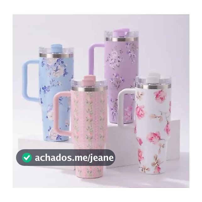 Garrafa 1200ml Térmica Estampa Floral Capinha Silicone Na Base + Tampa Para Canudo