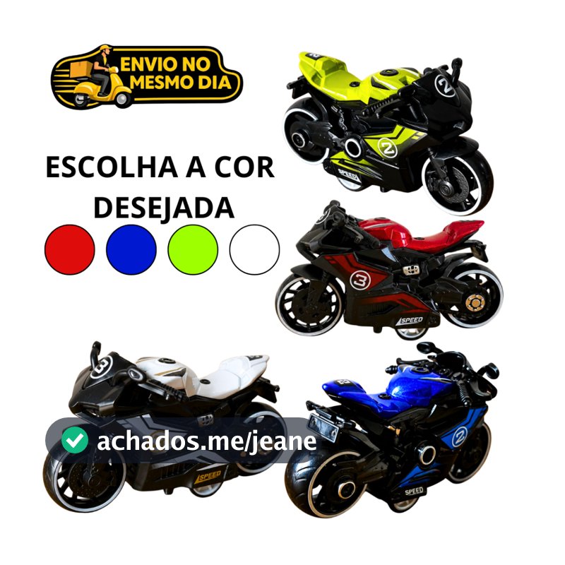 Brinquedo Moto de Corrida De Metal Esportiva a Fricção 10cm Miniatura Infantil Roda Livre Criança