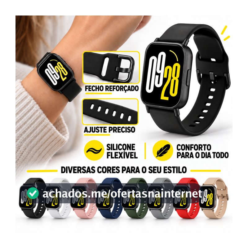 Pulseira Premium 22mm de Silicone Para Redmi Watch 5 Lite e Redmi Watch 5 Active Smartwatch