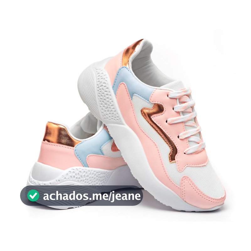 Tênis Feminino Vili Chunk Urban Casual Confortável Rosa