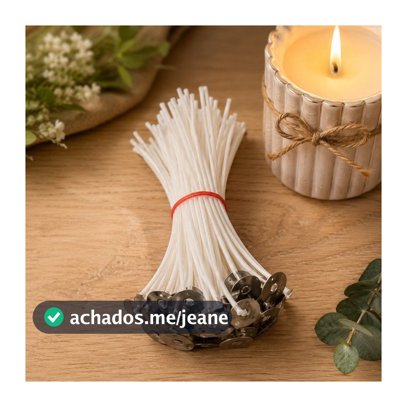Pavio 2mm A2030 c/ 10 cm Para Velas Decorativas I Pavio de algodão p/ velas aromáticas 10 cm A2030