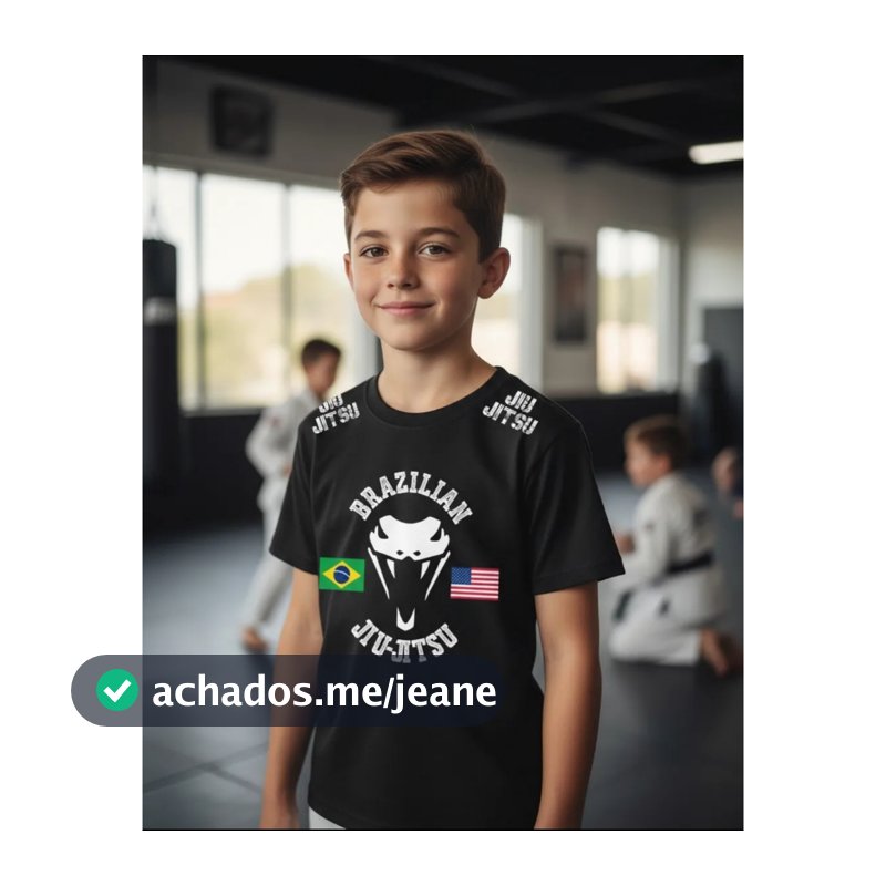 Camiseta de Jiu-Jitsu Infantil Adolescente Menino Menina Unissex Treino Algodão Academia Nogi Sem kimono Promoção