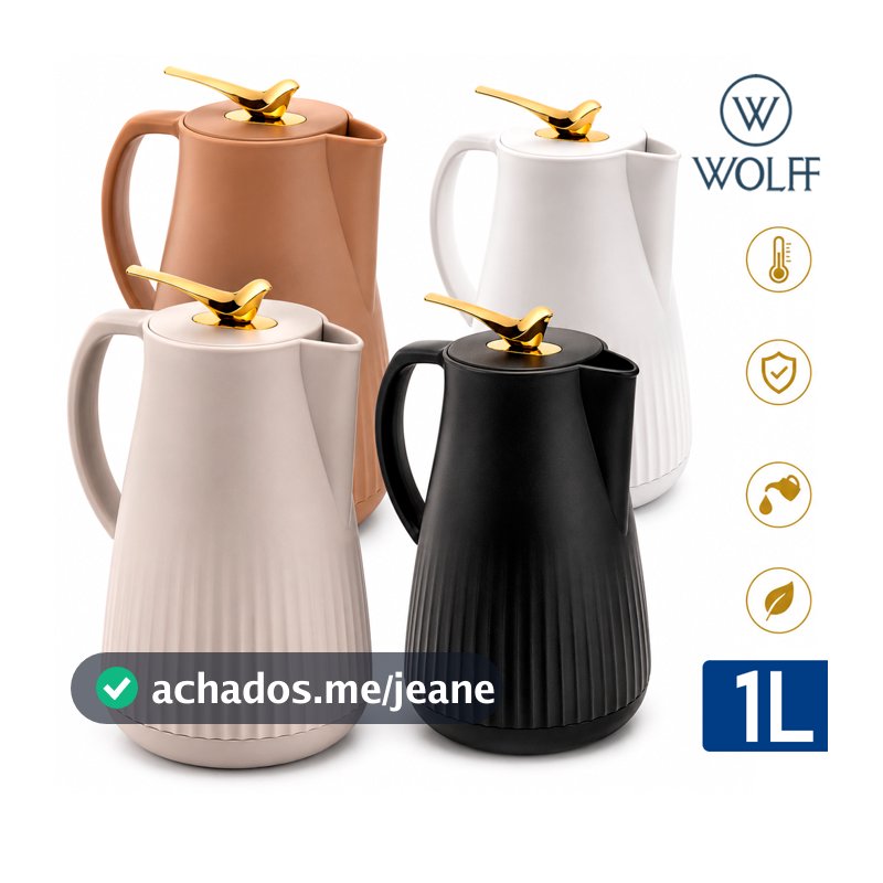 Garrafa Térmica De Água Café 1L New Bird Gatilho Pássaro Decorativa Chá Wolff Luxo Elegância