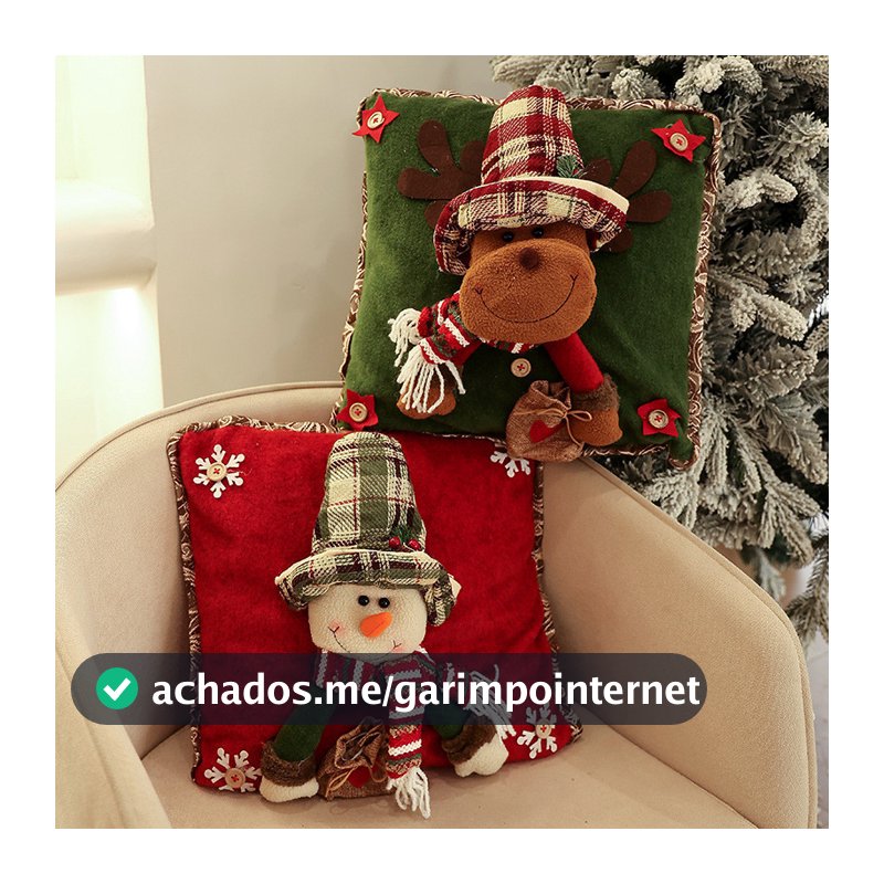 Sofá Fronha De Boneca Decoração De Natal Presente Capa De Almofada Casa, Boneco De Neve Alce Papai Noel Brinquedo