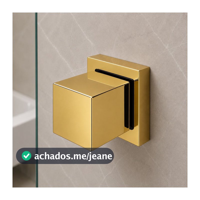 2 Acabamentos para Registro Quadrado 1/2 Ou 3/4 em Metal Dourado Resistente