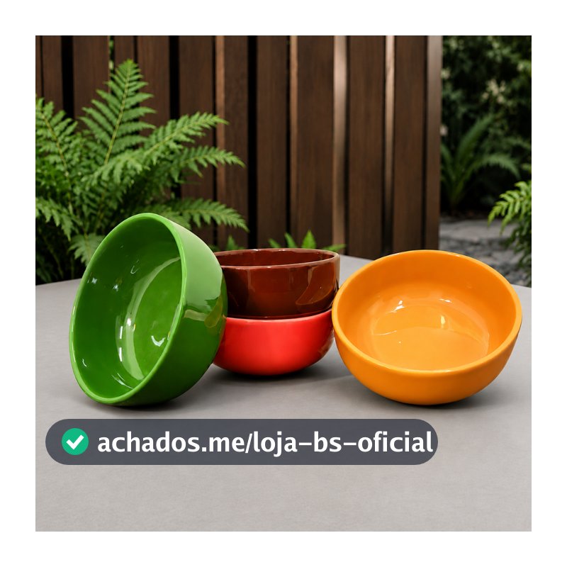 Kit 4 Bowls em Cerâmica 390ml 11 Cores SEGUNDA LINHA | Tigelas para Caldos Sobremesa Sorvete Açaí