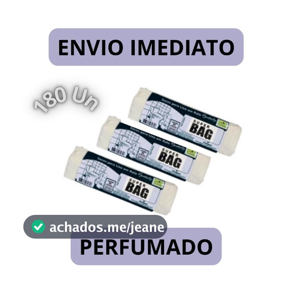 Kit 6 Saco de Lixo pra Banheiro 180 Un Perfumado Essência de Limão Anti Odor Branco