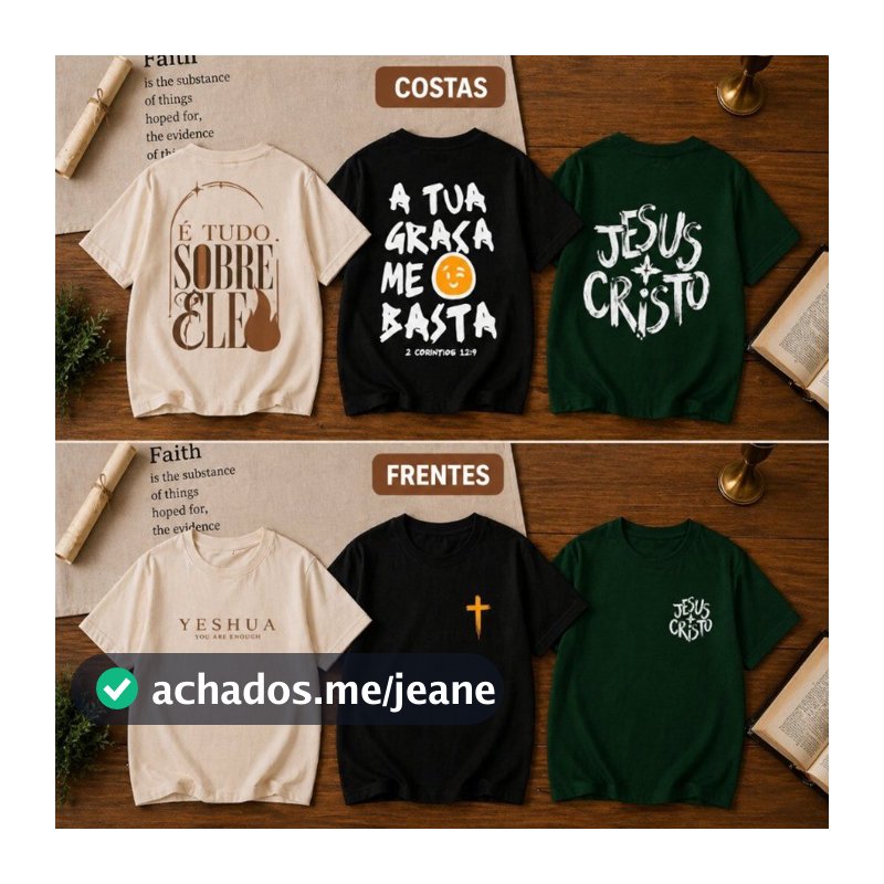 Kit 3 Camisetas Infantis Religiosas Estampas Cristãs Meninas Algodão Meninos Culto Missa Tua Graça