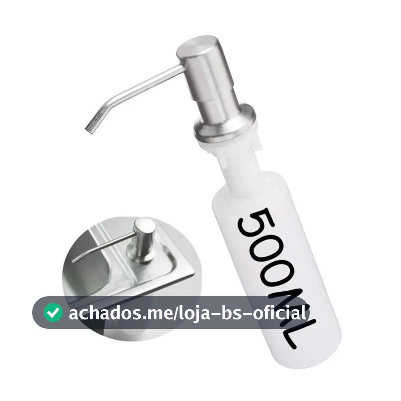 Dispenser Detergente/Dosador Cozinha Porta Sabonete Liquido Embutir 500 ml