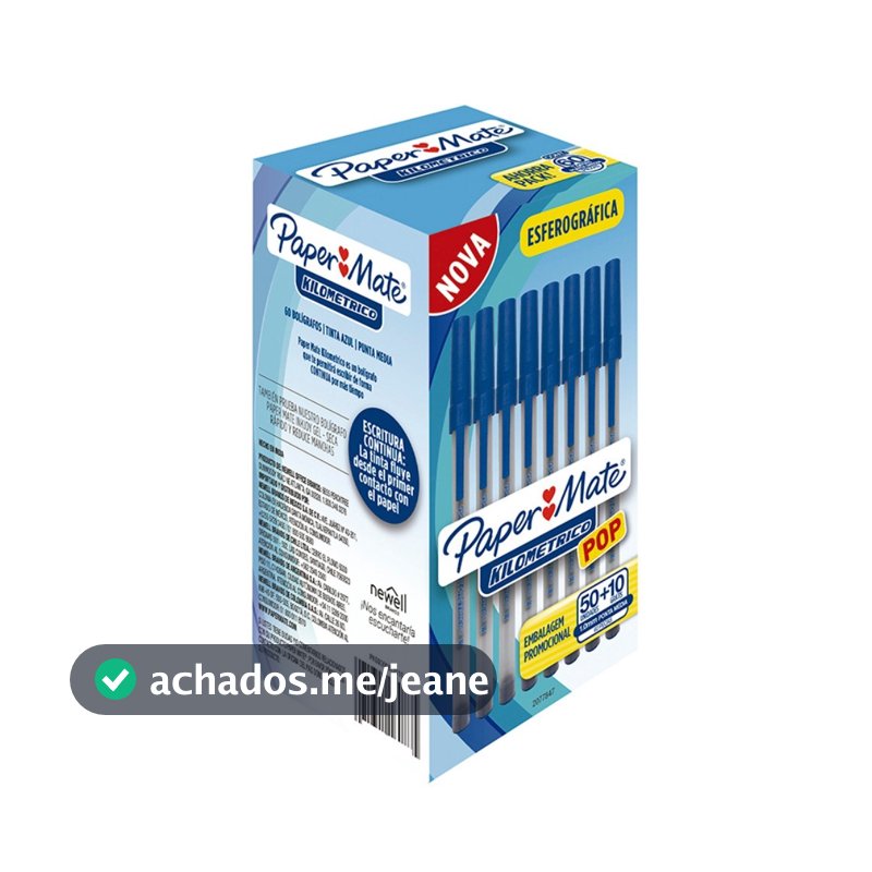 Caneta Esferografica Kilometrica Pop 1.0 Azul Caixa Com 60 Un