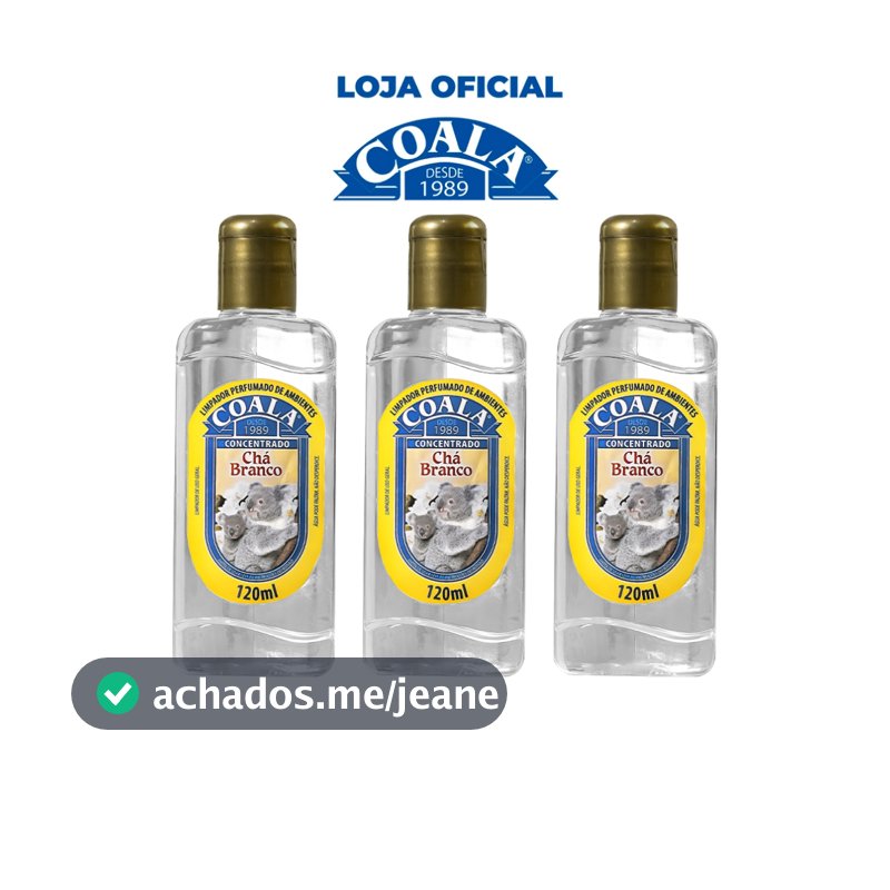 Combo 3 Limpadores Coala Chá Branco 120 ml