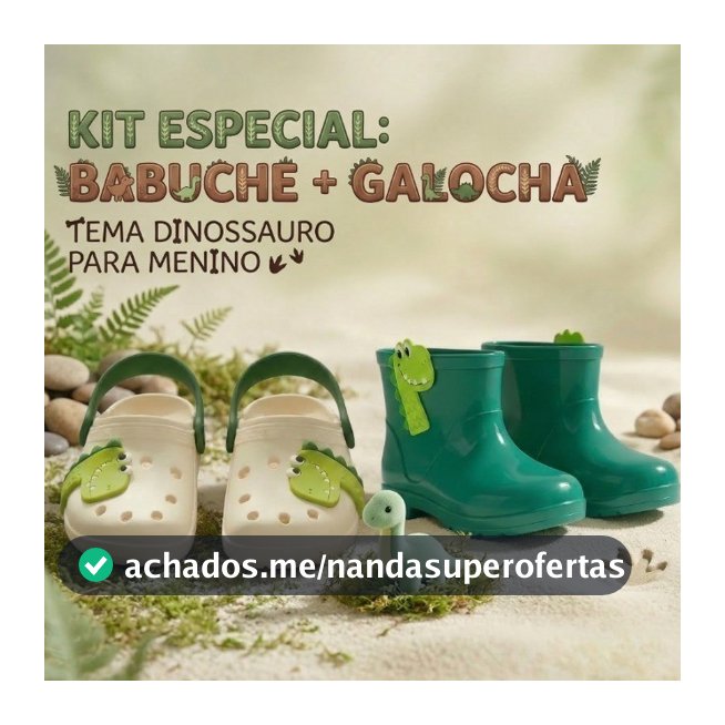 Kit Galocha e Sandália Infantil Menino Dinossauro Dino Leve