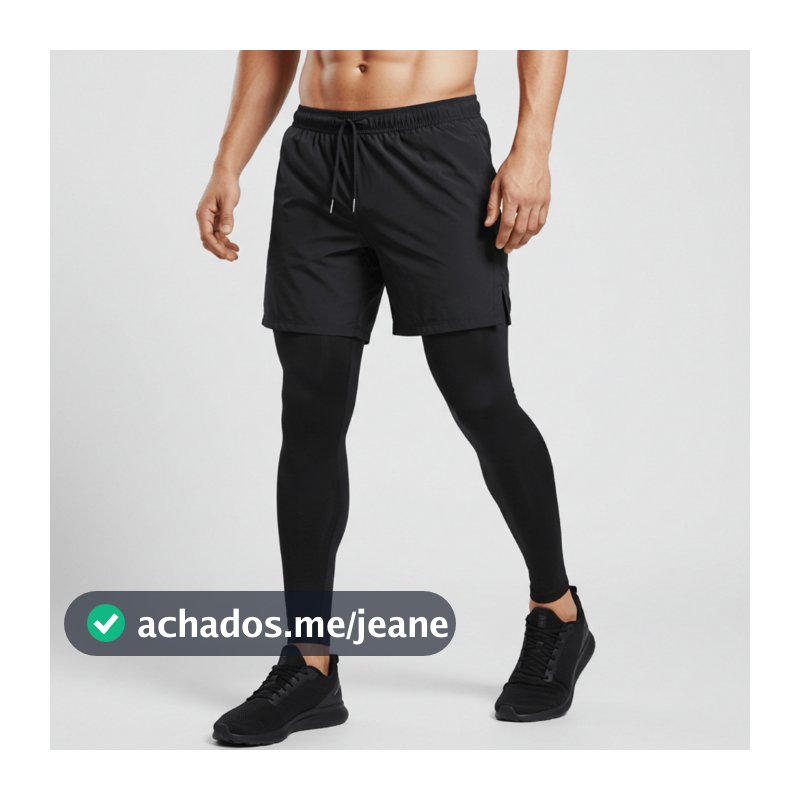 Calça Masculina Corrida de Compressão 2 em 1