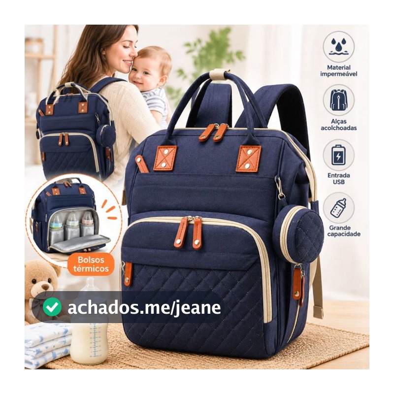 Mochila Bolsa Maternidade Original Impermeável Porta mamadeira Fralda Menina Menino Alta qualidade