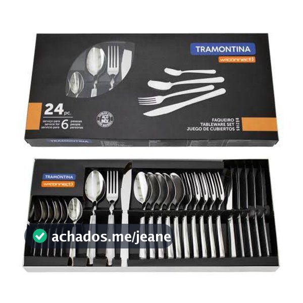 Faqueiro Jogo de Talheres Búzios 24 peças Faqueiro Tramontina Aço Inox Tramontina utensílios cozinha