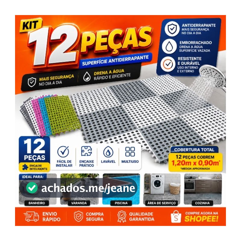 kit 12 TAPETE Superfície Antiderrapante para box banheiro vestiário piscina