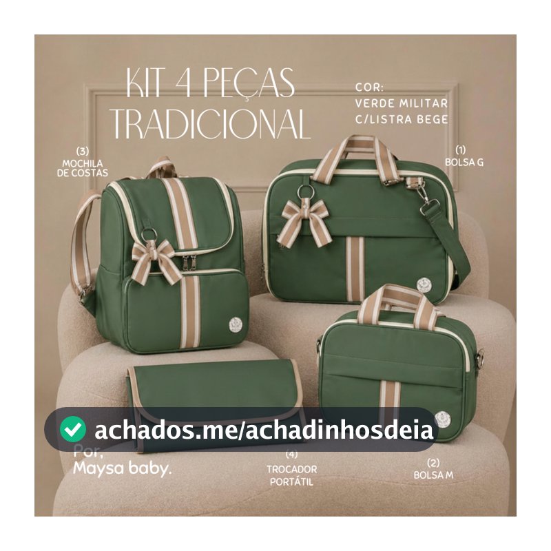 Kit De Bolsas Mala Maternidade  Com 4 Peças