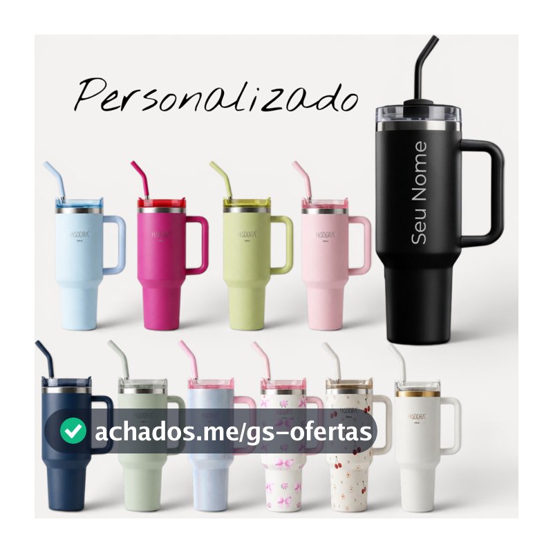 Copo Térmico Personalizada Com Seu Nome 1200ml/1.2L Garrafa Térmica Inoxidável e Canudo Inox