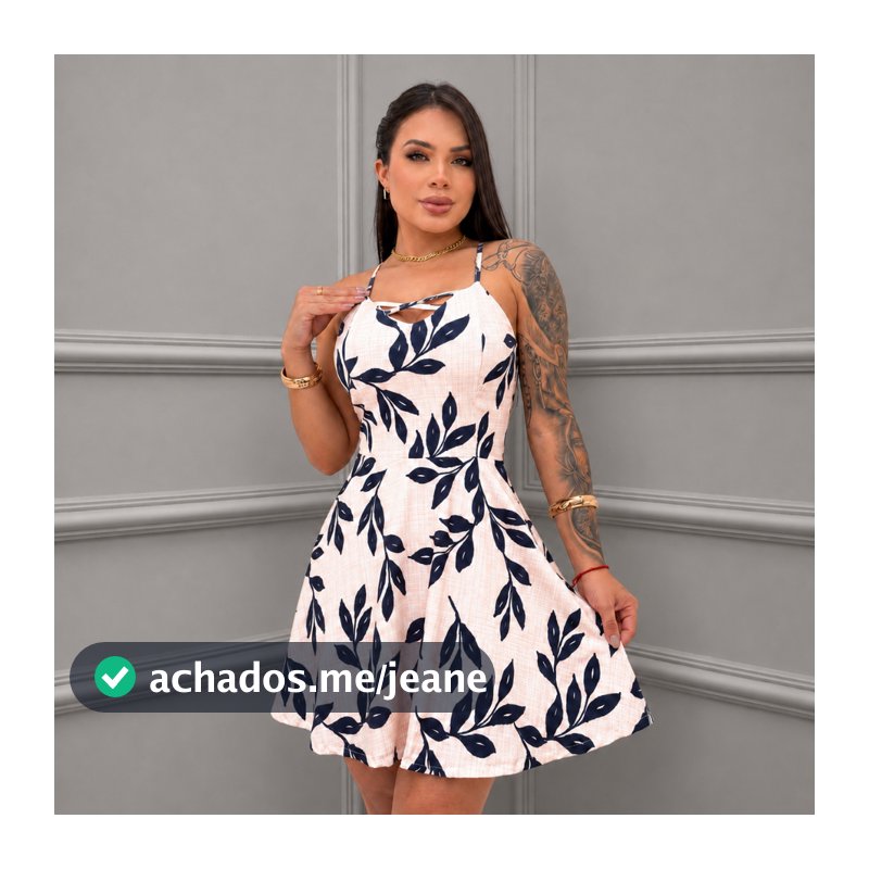 VESTIDO FEMININO ESTAMPADO SOLTINHO ALÇA GODÊ - RODADO CURTO CASUAL ELEGANTE