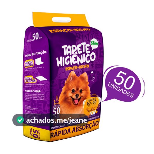 Tapete Higienico Espaço de Bicho 50 Unidades Envio Imediato