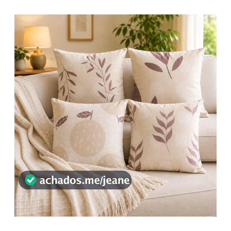 Kit 04 Capas De Almofada 45x45 De Luxo Estampa Digital