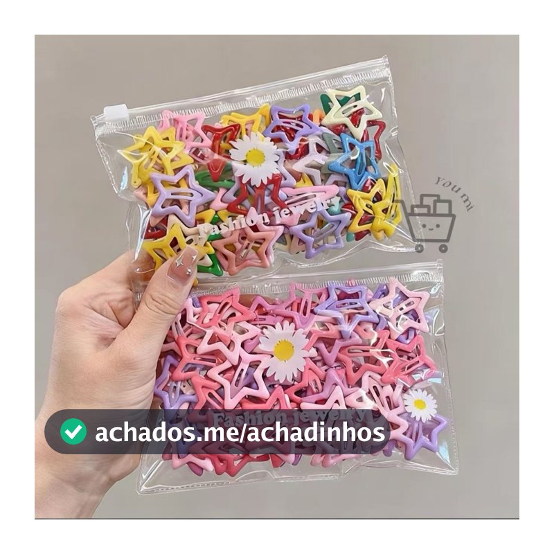 Kit50 Peças Grampos De Cabelo Estrela Dopamina Cor Doce Para Mulheres，ModaPresilhas Laterais
