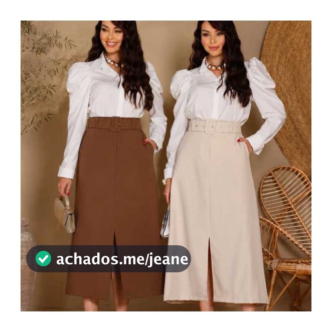 SAIA LISA ALFAIATARIA ACOMPANHADO COM CINTO FORRADO, BOTÕES EMCAPADOS - MODA FASHION TENDENCIA MODA EVANGELICA