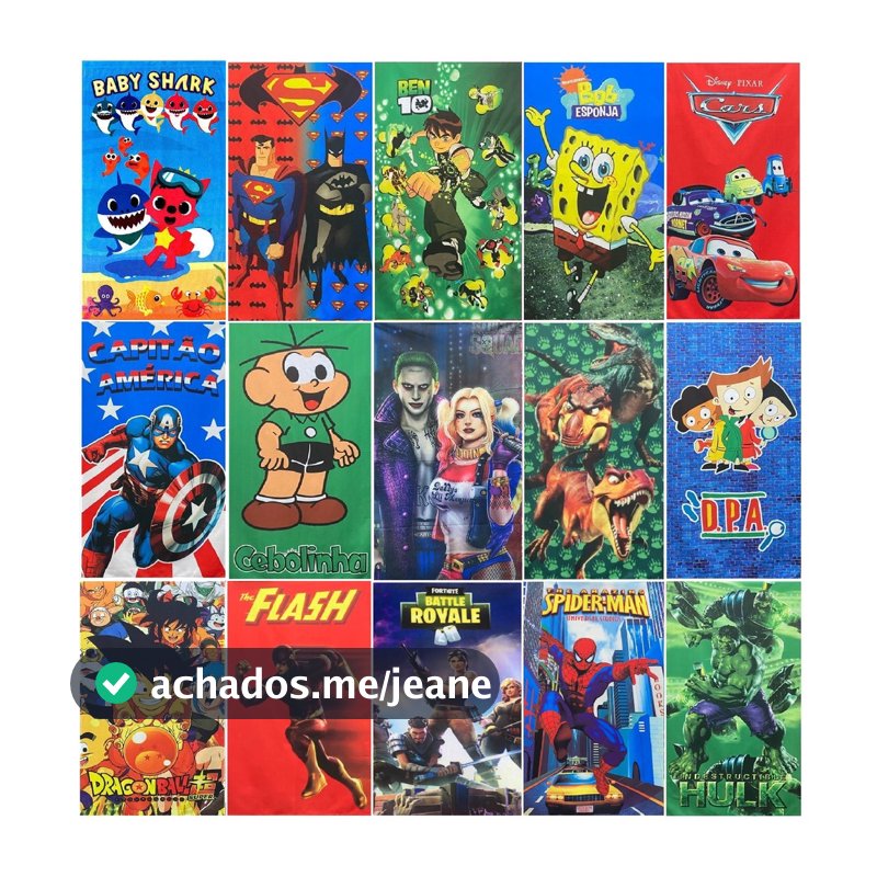 Toalha toalhinha pequena infantil de rosto mao escolar lancheira estampada personagens MENINOS