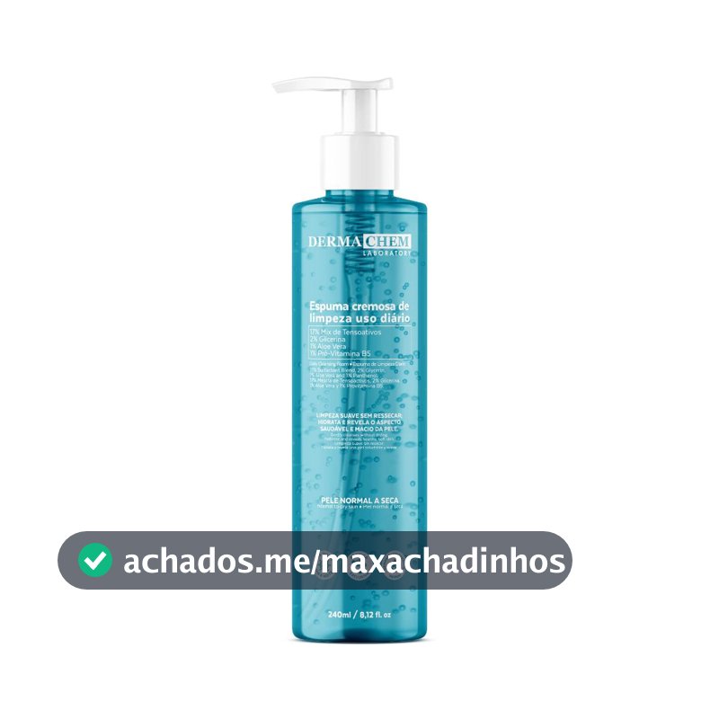 Espuma Cremosa de Limpeza Facial 240ml Hidratação e Maciez da Pele Com Aloe Vera Dermachem