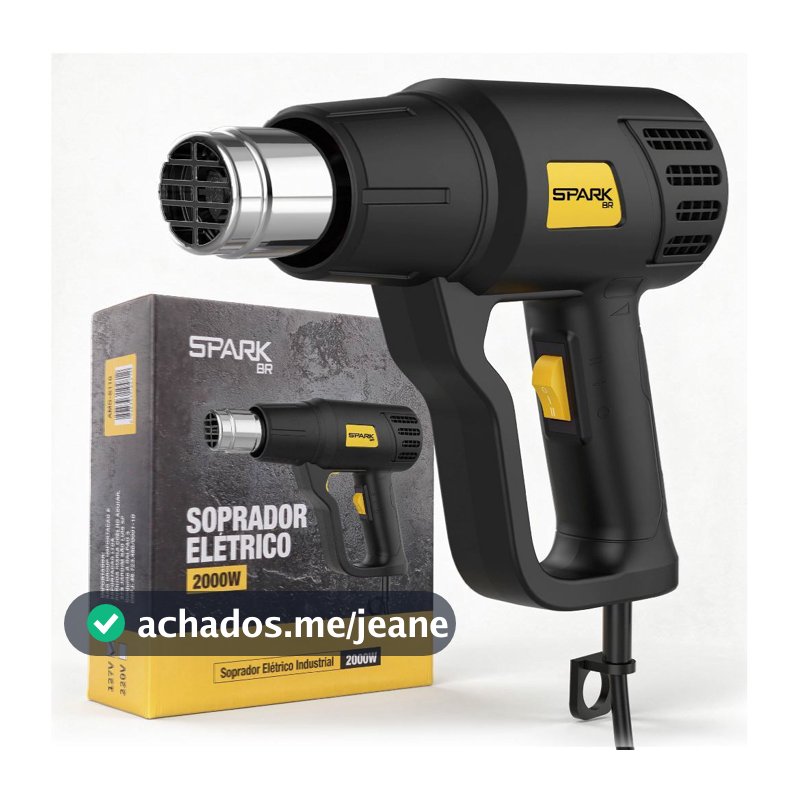 Soprador Térmico 2000W Até 600°C 110V-220V Ar Quente 2 Estágios Temperatura SparkBr Profissional