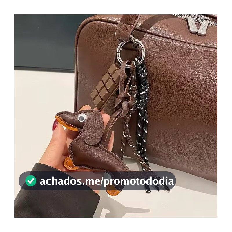 Chaveiro De Couro Modelo Cachorrinho Pingente Para Bolsas