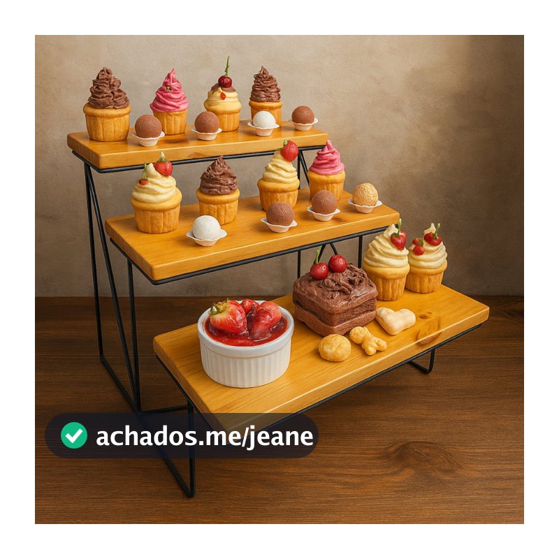 Prateleira Escadinha Mesa Doces 3 Andares Ferro Envernizada Festa Evento Decoração