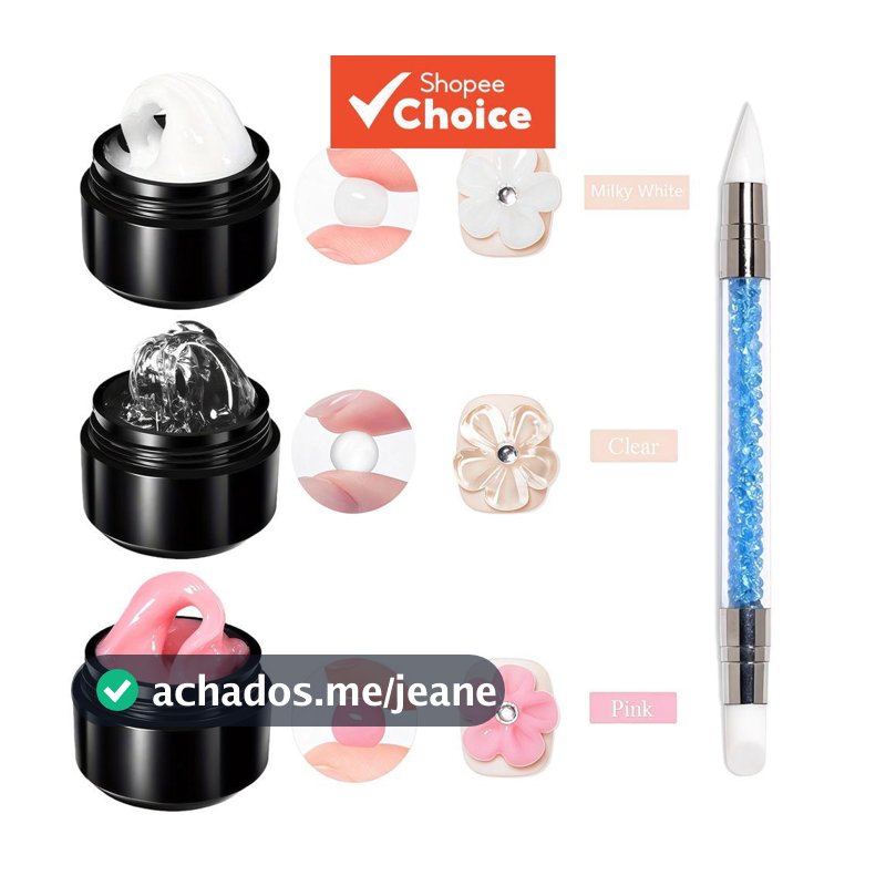 Conjunto de 4 peças 10 ml de gel sólido antiderrapante com caneta de ponta dupla, kit 3D para unhas em relevo e